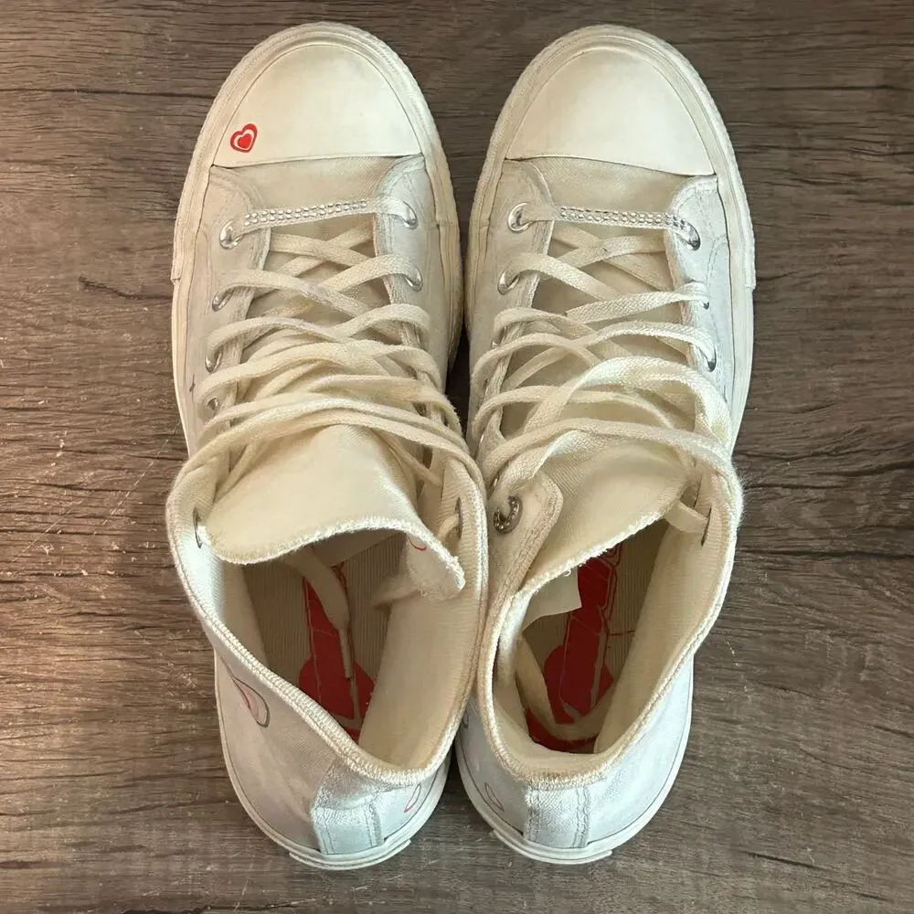 Converse Chuck Taylor All-Star 70 Hi Y2K Heart Women’s Shoes Size 9 White